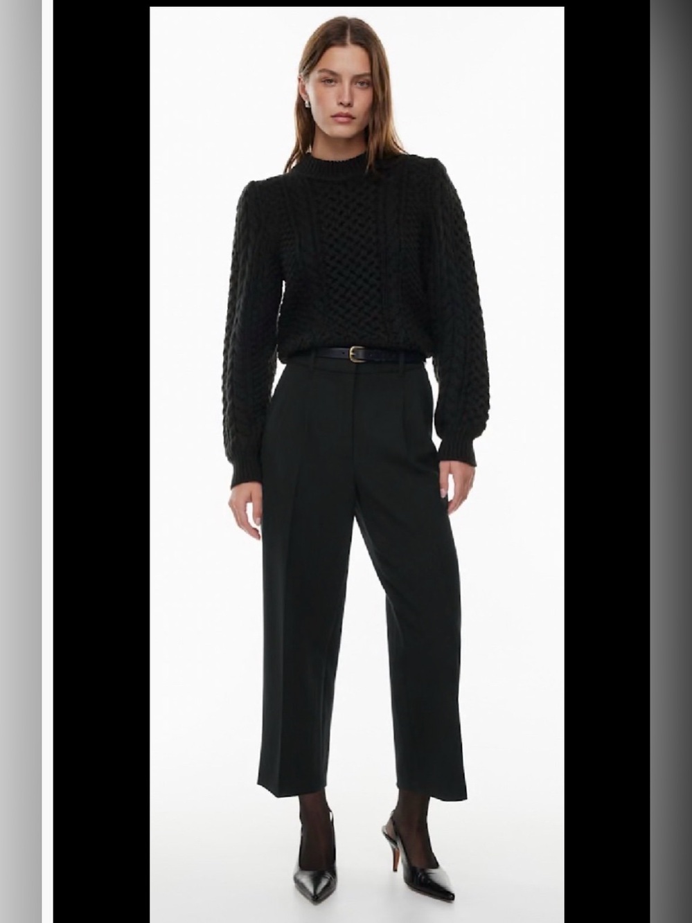 Wilfred Aritzia Effortless Crop Black Pants